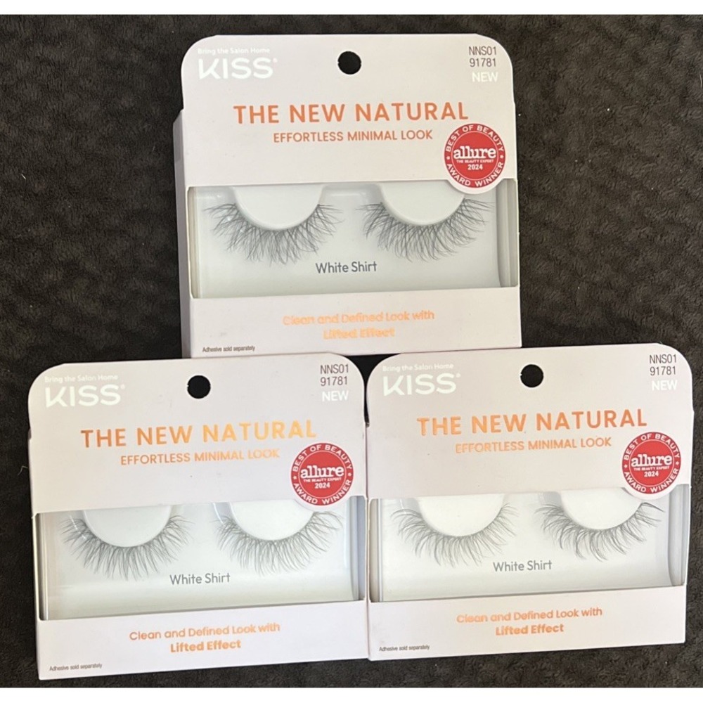 Lot Of 3 Kiss‎ The New Natural Lashes ~ White Shirt ~ #NNS01 ~ #91781